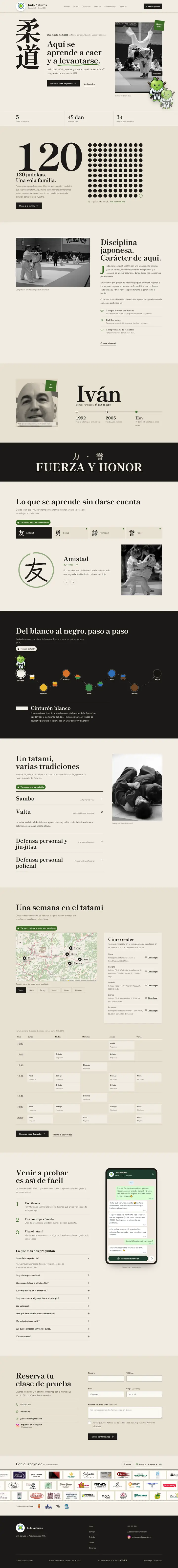 Portada de la web de Judo Astures