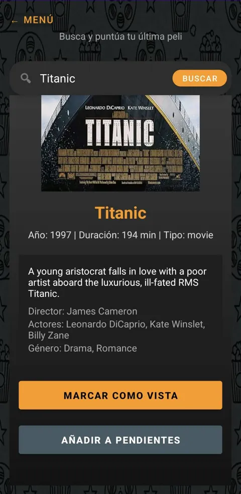 Ficha de una película con sinopsis, director, actores y género